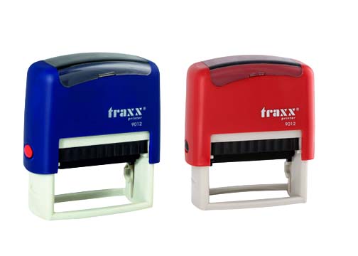 SELLO PLASTICO AUTOMATICO ROJO/AZUL 18x48mm GLOSY